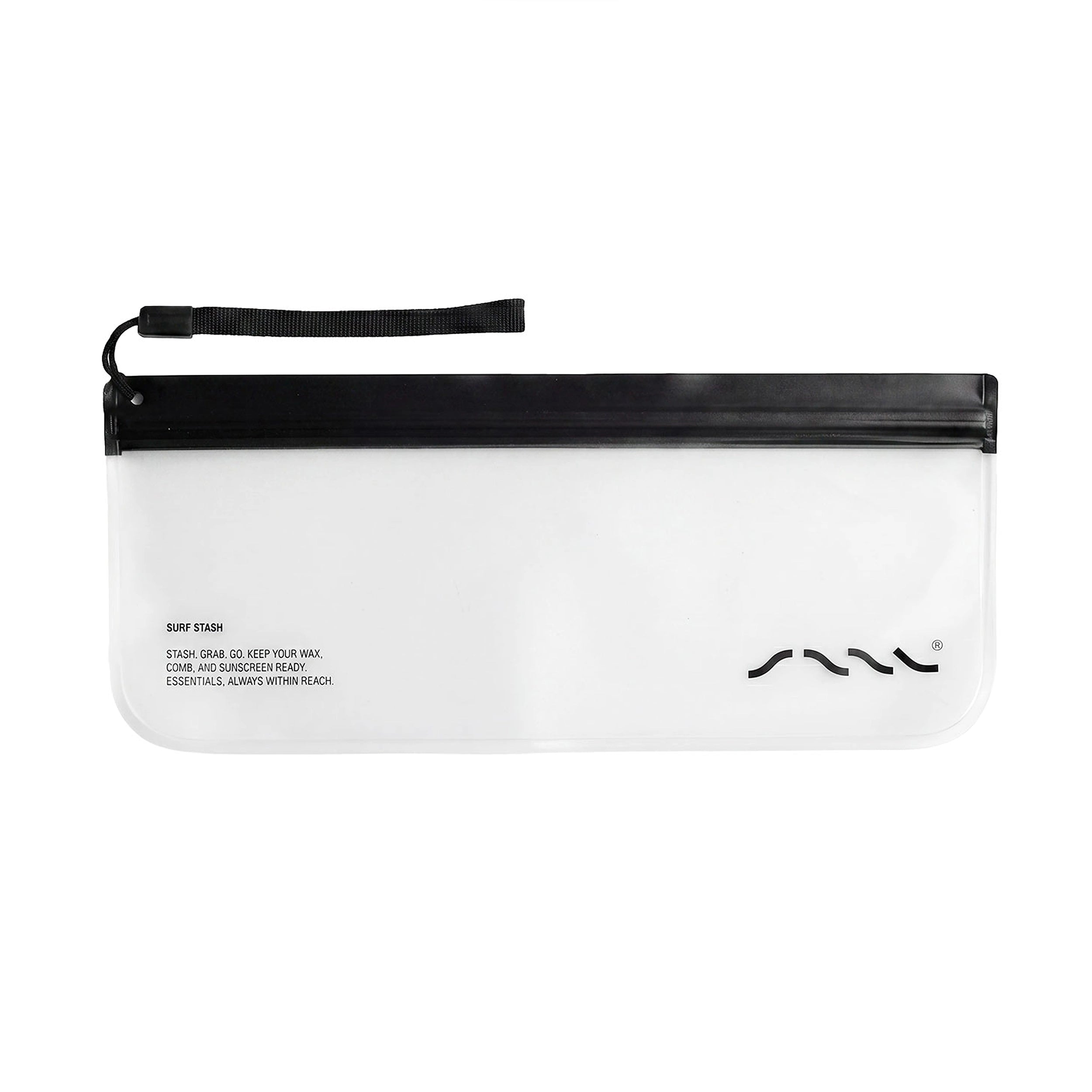 SAAL Surf Stash translucent zip pouch with wrist strap